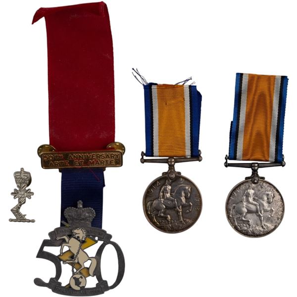Great Britain WW1 British War Medals Queens Regiment and CASC