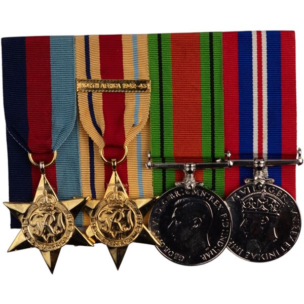 Great Britain WW2 British Court Mounted Replica Medal Group of 4