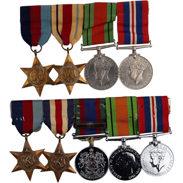 WW2 Canadian & British 2 Mounted Medal Groups