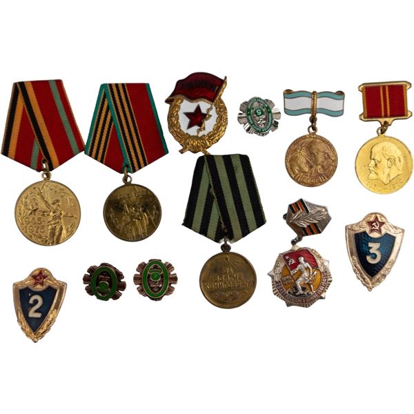 Russia Soviet WW2 and Post War Mixed lot medals, Guards badge, Konigsberg