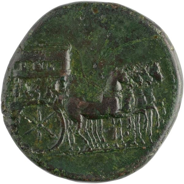 Ancient Roman Imperial 37-36 AD Sestertius Tiberius Triumphal Quadriga