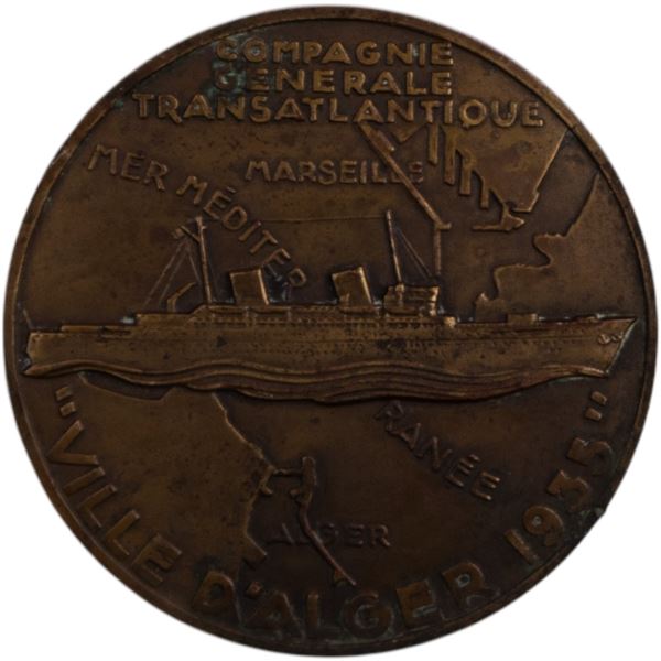 Algeria 1935 Medal Compagne Generale Transatlantique