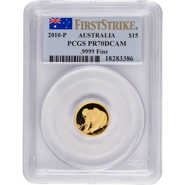 Australia 2010-P Gold $15 Koala First Strike Low Mintage