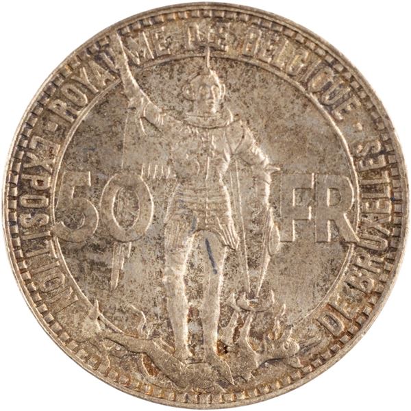 Belgium 1935 Silver 50 Francs Coin Alignment