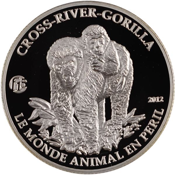 Cameroon 2012 Silver 1000 Francs Gorilla with F15 Privy
