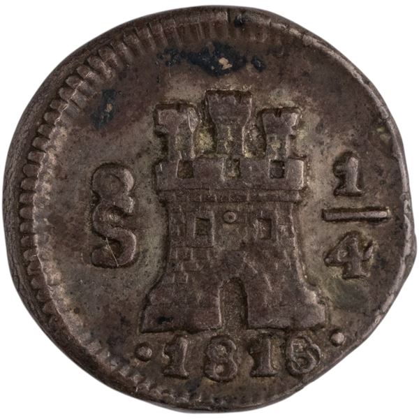 Chile Silver Santiago 1/4 Real 1818/6