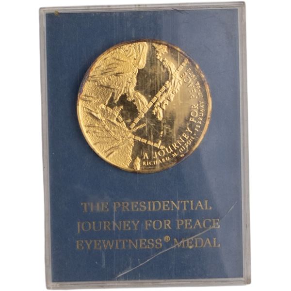 China 1972 Silver Medal President Nixon's Journey to China Mao Zedong
