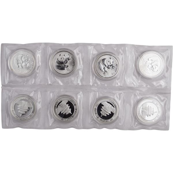 China 2000 Silver 10 Yuan Panda (8 Pieces)