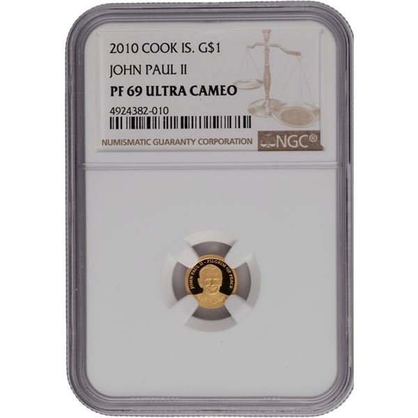 Cook Islands 2010 $1 John Paul II Gold Coin