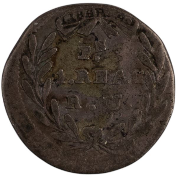 Colombia 1828 RU Silver 1 Real