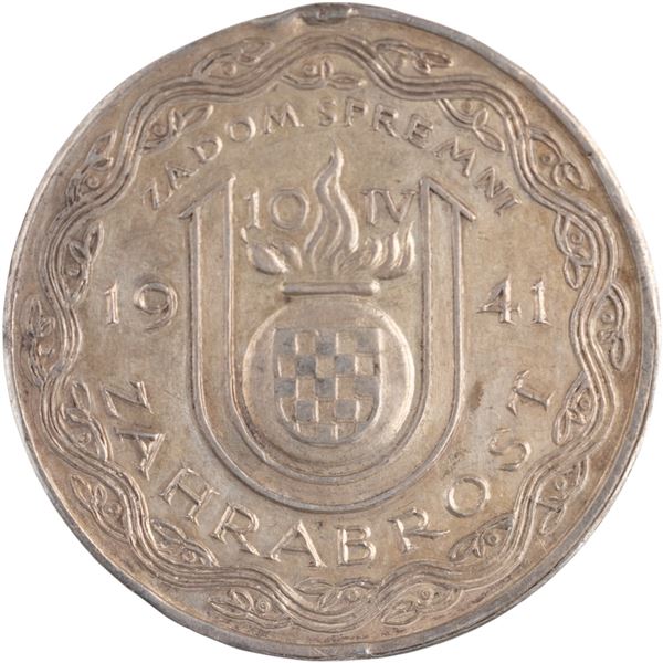Croatia 1941 Bravery Silver Medal Ante Pavelic