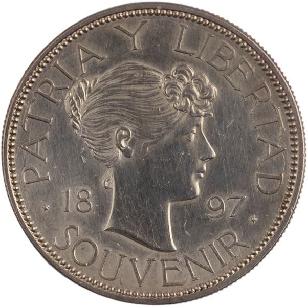 Cuba 1897 Silver 1 Peso Souvenir