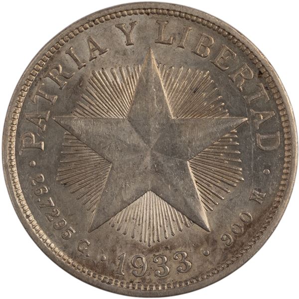 Cuba 1933 Silver 1 Peso
