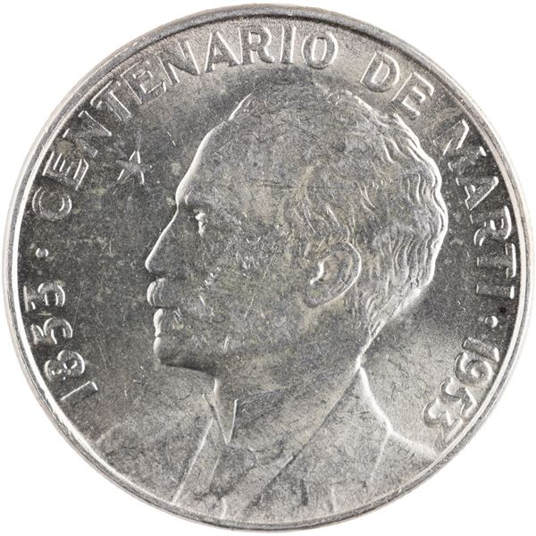 Cuba 1953 Silver 1 Peso Jose Marti