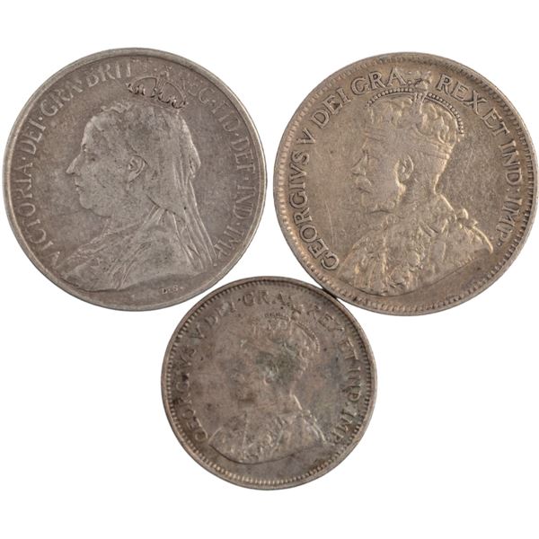Cyprus 1901-21 Silver 9, 4 1/2 Piastres (3 Pieces)
