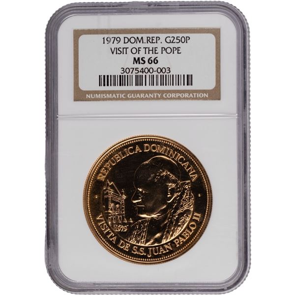 Dominican Republic 1979 250 Pesos John Paul II Gold Coin