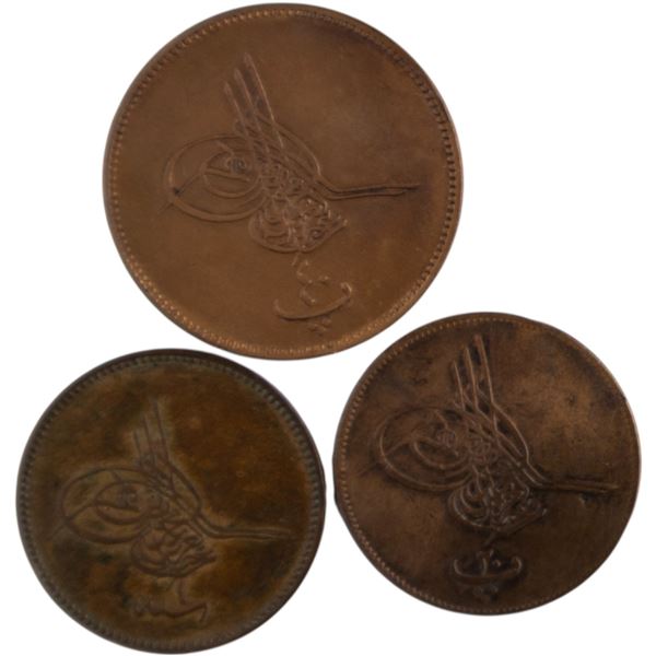 Egypt 1866-70 AH1277 40/20/20 Para (3 Pieces)