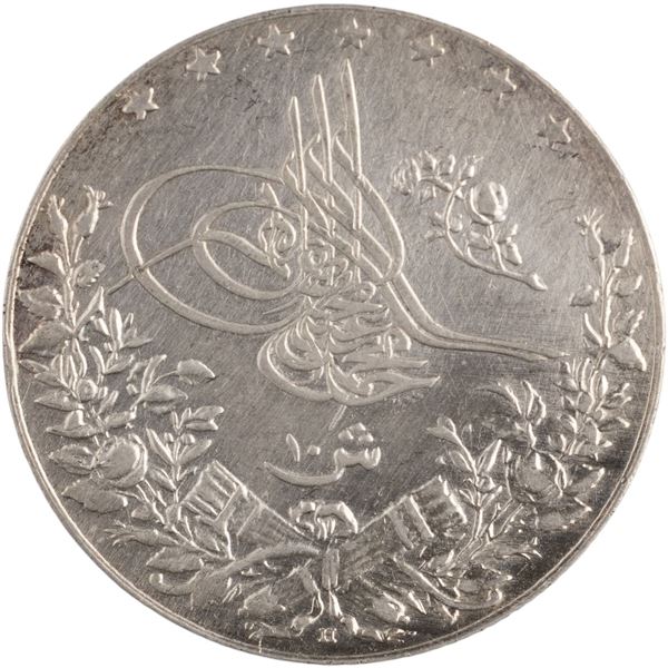 Egypt 1916 H AH1327/3 Silver 10 Qirsh
