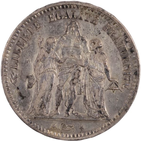 France 1849 BB Silver 5 Francs