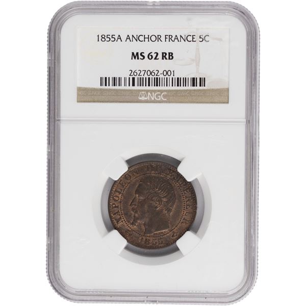 France 1855 A 5 Centimes Anchor