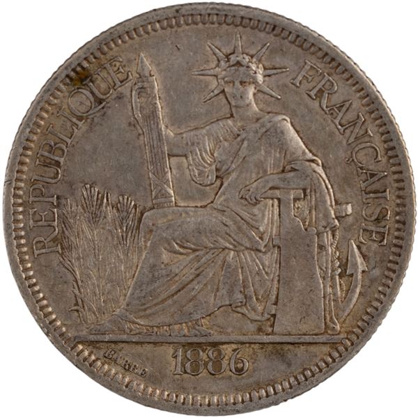 French Indo-China 1886 A Silver 1 Piasre