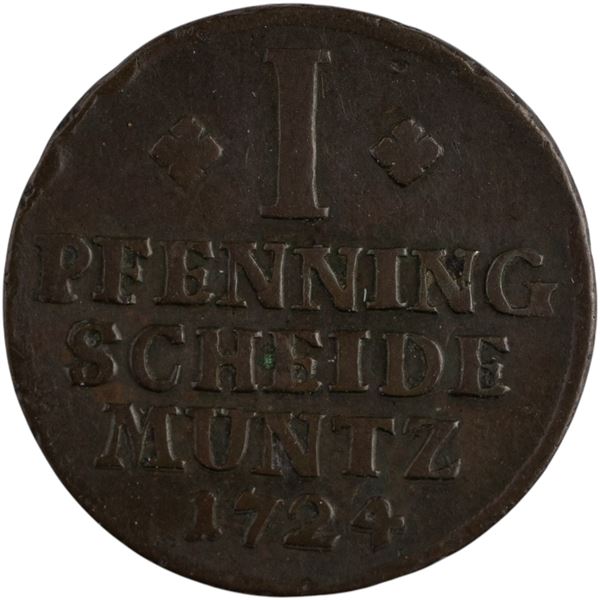 Germany 1724 E.P.H 1 Pfennig Brunswick-Lüneburg-Calenberg-Hannover