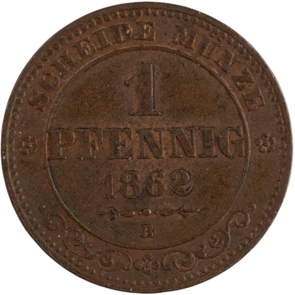 Germany 1862 B Saxony 1 Pfennig