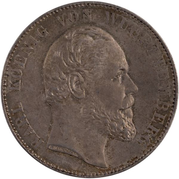 Germany 1871 Wurttemberg Silver 2 Thalers