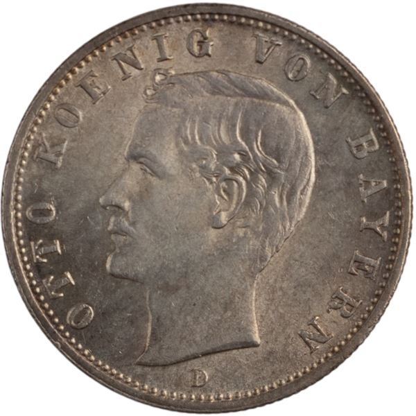 Germany 1906 D Bavaria Silver 2 Mark