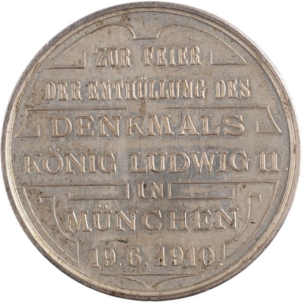 Germany 1910 Monument to King Ludwig II Silver Medal