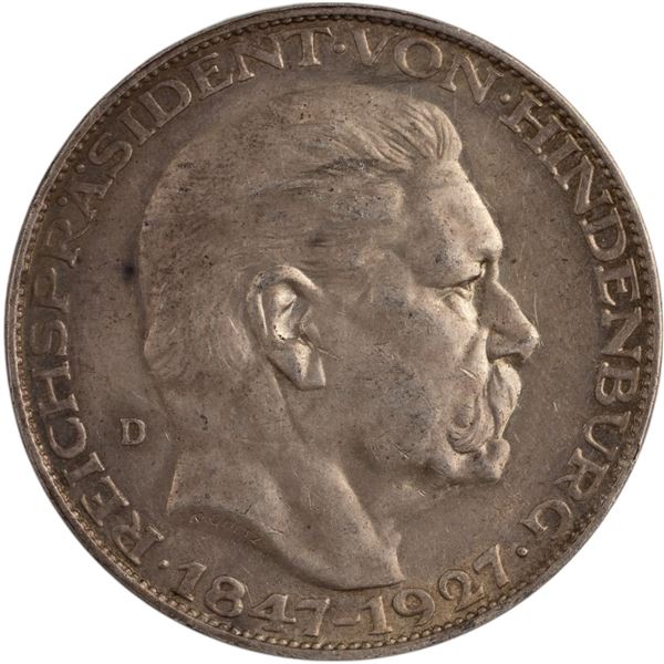 Germany 1927 D Weimar Republic Silver 5 Mark Karl Goetz Medal