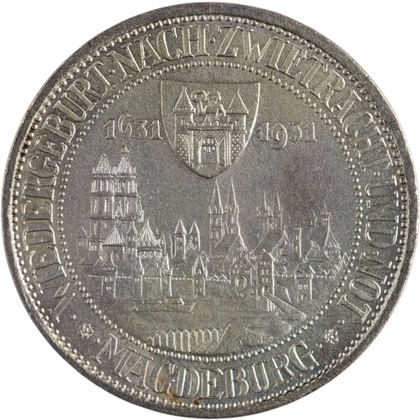 Germany 1931 Silver 3 Reichsmark Magdeburg