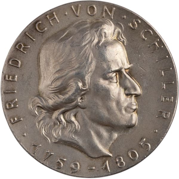 Germany 1934 Silver Medal Friedrich Von Schiller By Karl Goetz