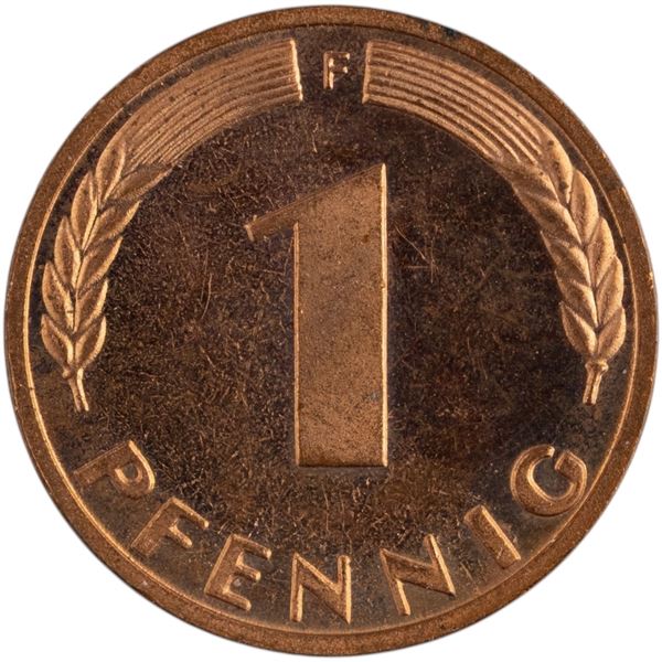 Germany 1950 F 1 Pfennig Low Mintage