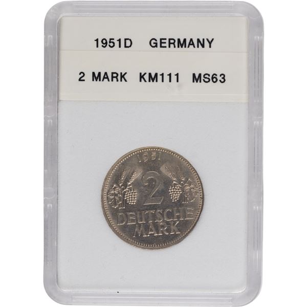 Germany 1951 D 2 Deutsche Mark