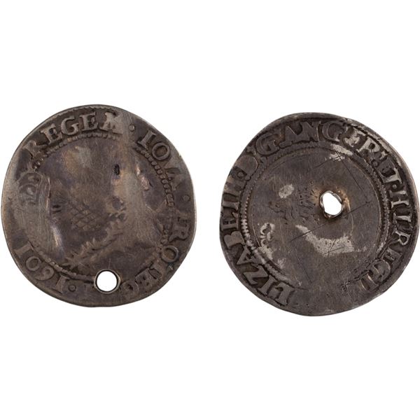 Great Britain & Scotland 1561-1601 Holed Silver Coins (2 Pieces)