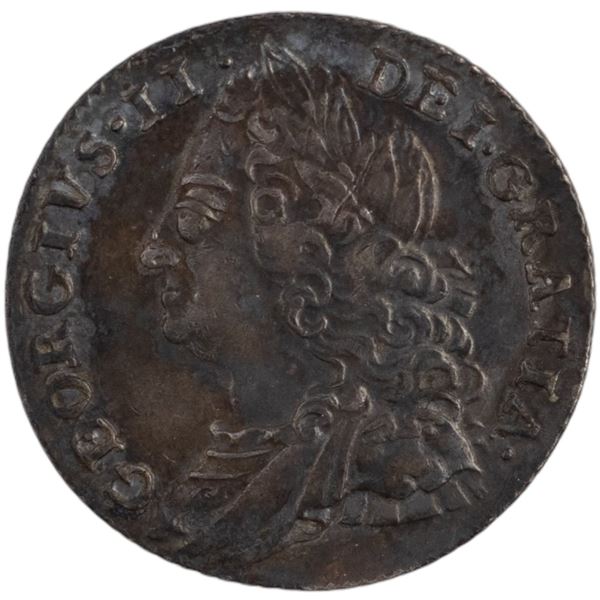 Great Britain 1758 Silver 6 Pence