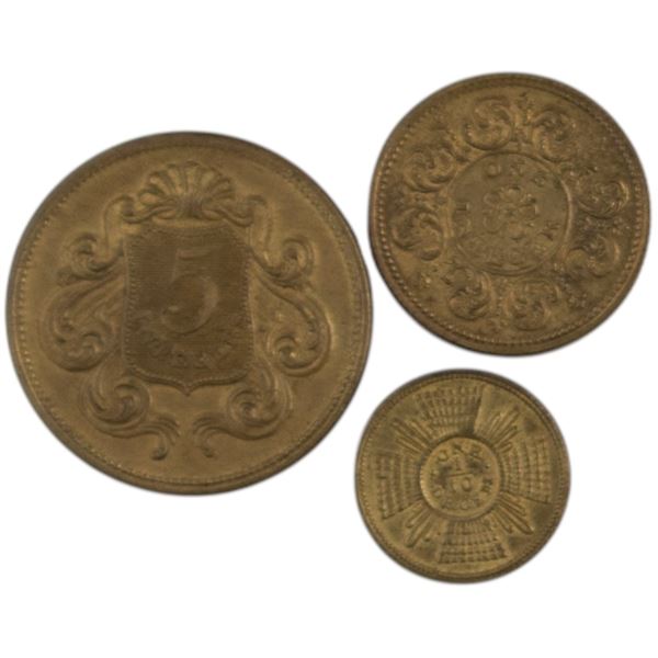 Great Britain 1817 Tokens 5 Integers, 1 Integer, 1/10 Decem. Princess Charlotte (3 Pieces)