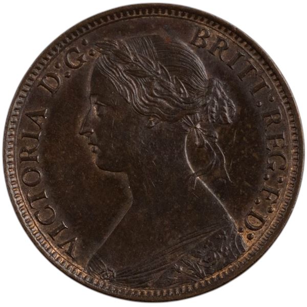 Great Britain 1873 Farthing Mint Error Doubled Die Obverse