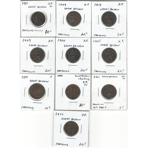 Great Britain 1885-1910 Farthing (10 Pieces)