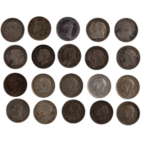 Great Britain 1886-1935 Silver 3 Pence (20 Pieces)