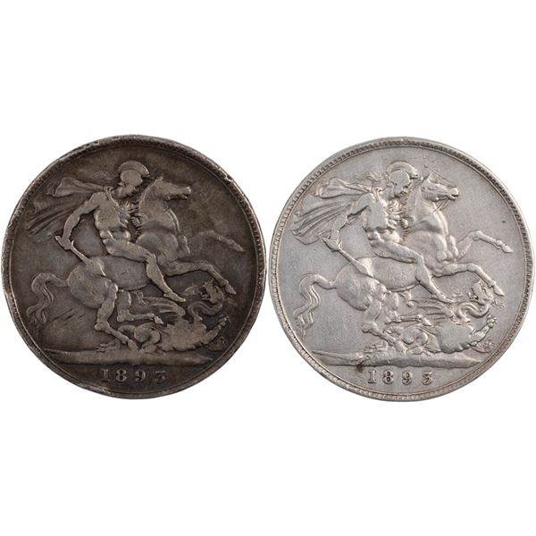Great Britain 1893 Silver Crown (2 Pieces)