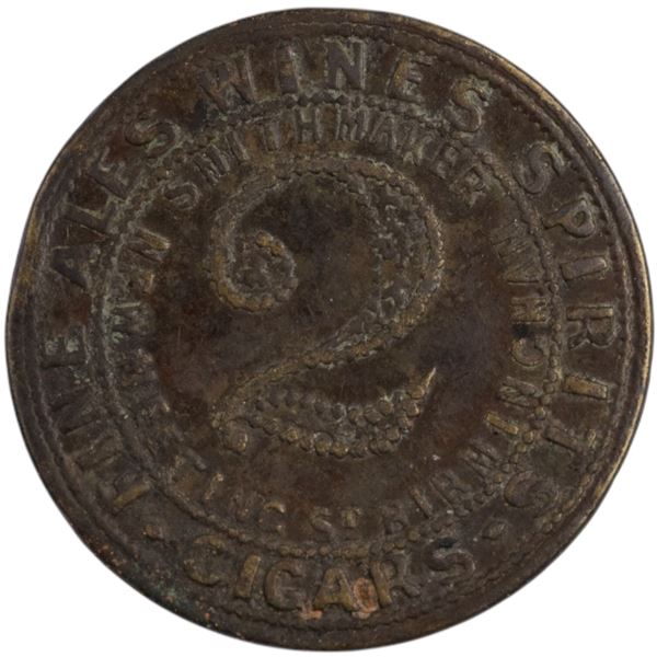 Great Britain 2 Cigars Northwick Arms Hotel and Posting House Token