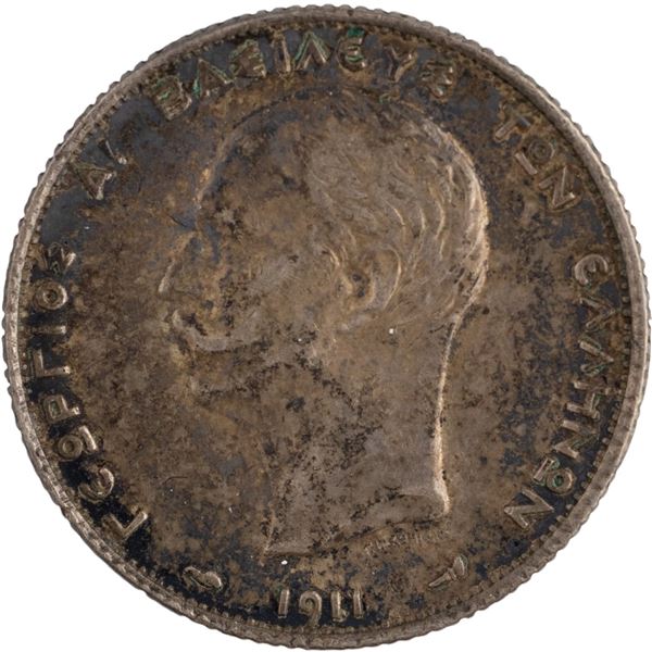 Greece 1911 Silver 2 Drachmai