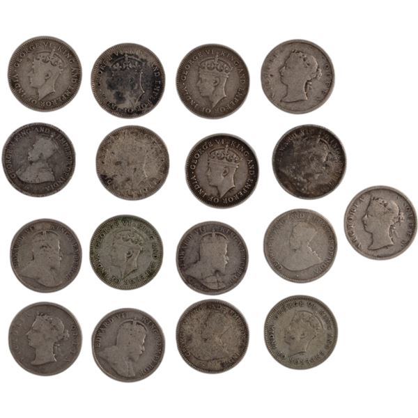 British Guiana Silver 4 Pence Lot (17 Pieces)