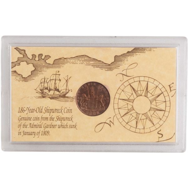 East India Company 1808 10 Cash Admiral Gardner Shipwreck Coin