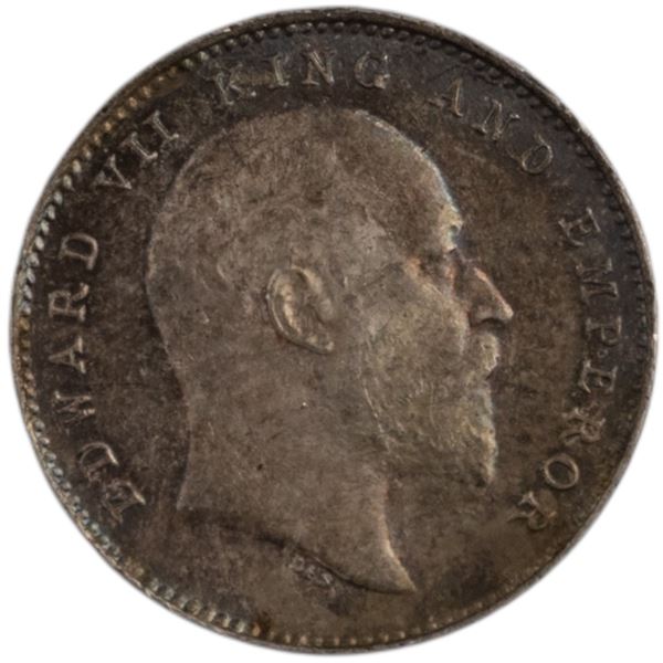 India 1907 British India Silver 2 Annas