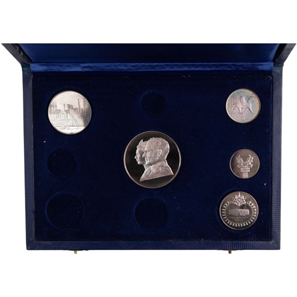 Iran 1971 SH1350 2500th Anniversary of The Persian Empire Silver 5 Coin Set