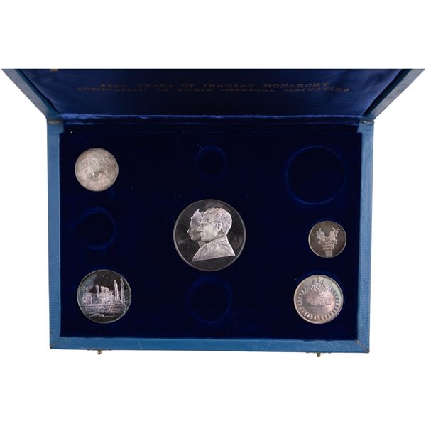Iran 1971 SH1350 2500th Anniversary of The Persian Empire Silver 5 Coin Set