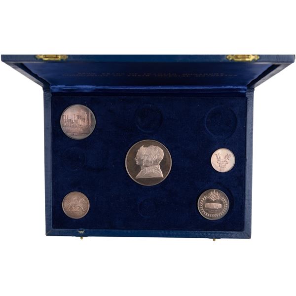Iran 1971 SH1350 2500th Anniversary of The Persian Empire Silver 5 Coin Set